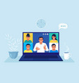 video conference colleagues talk to each other vector image