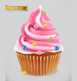 cupcake fairy cake 3d realistic icon vector image vector image