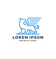 griffin logo eagle lion line art outline monoline vector image