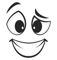 grinning face comic expression cartoon smile vector image