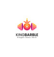 logo king barbell gradient colorful style vector image