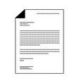 sheet document in black dotted contour vector image