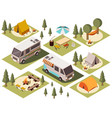 camp elements isometric set vector image vector image