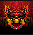 cardinal esport mascot logo design vector image