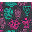 seamless pattern with hand drawn fancy masks vector image