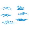 set of wave symbols vector image vector image