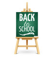 wood chalk easel or school board with chalk back vector image vector image