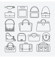 bag thin line icons vector image
