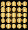 empty retro labels and badges golden collection 3 vector image vector image