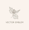 logo design template - floral in simple minimal vector image