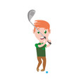 man playing golf cartoon vector image