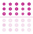 set of flower icons vector image