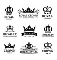 crown logos set luxury corona monograms vector image