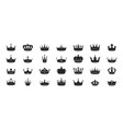 set of black crowns vector image vector image