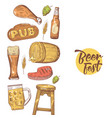beer festival hand drawn advertising poster vector image vector image