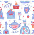 cute seamless pattern for valentine s day vector image vector image