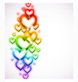 rainbow heart with sparkles on white vector image vector image