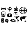 set black objects for business traveling vector image