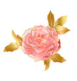 soft pink peony flower in oriental trend vector image