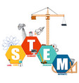 stem education logo banner with learning icon vector image