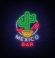 mexican bar is a neon-style logo neon sign vector image