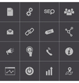 black seo icons set vector image