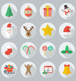 christmas flat icon set vector image vector image