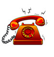 red hot old phone pop art vector image