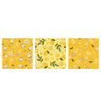 set of patterns with lemons and desserts image vector image vector image