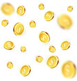 falling golden coins shiny metal dollar rain vector image