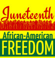 juneteenth african-american independence day vector image