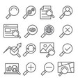 search line icons set on white background vector image vector image