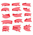 set of red ribbon label banner templates vector image vector image