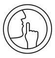 silence icon outline style vector image