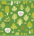 seamless pattern woth tree plants on green vector image
