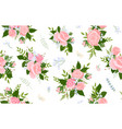 floral rose pattern vintage pink flowers vector image vector image