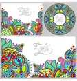 set of floral decorative background template frame vector image