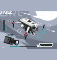 smart drone shooting with camera vector image