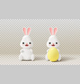 3d cute easter bunnies vector image vector image