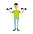 boy goes in for sport sportive male cosy apparel vector image