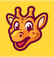 giraffe head cartoon character masco vector image vector image