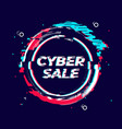 glitch cyber sale banner for monday or black vector image vector image