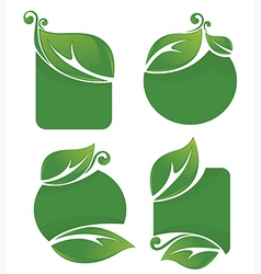 Leaf frames and stickers Royalty Free Vector Image