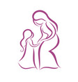 mother and daughter symbol vector image