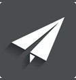 paper plane sign airplane symbol travel icon vector image