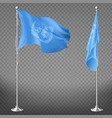 united nations organization flag on flagpole vector image