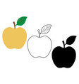 apple in three versions color black and white vector image