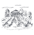 hand drawn vineyard vector image
