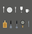 minimalist kitchen tools for cooking and eating vector image vector image