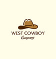 cowboy fedora hat outline icon logo vector image